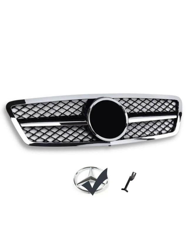 Mercedes C W203 00-07 Griglia Radiatore Nero Cromato Look AMG - autorivallo