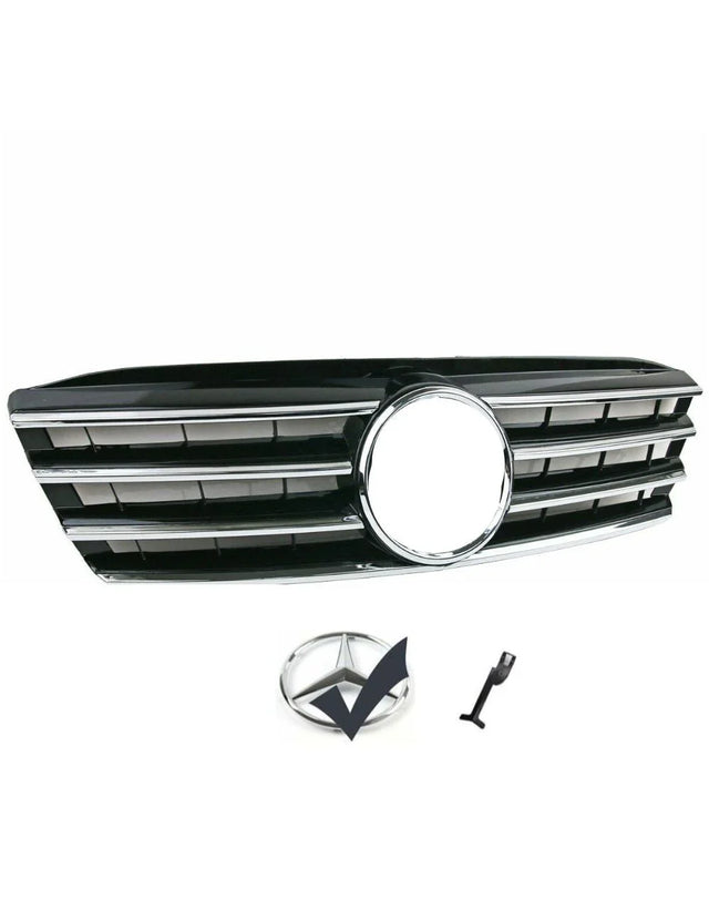 Mercedes C W203 00-07 Griglia Radiatore Nero Cromato Look AMG - autorivallo
