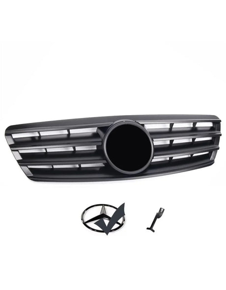 Mercedes C W203 00-07 Griglia Anteriore Nero Opaco AMG Look - autorivallo