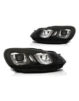 VW Golf 6 2008-2012 Fari Anteriori Luci Diurne U-LED R-Line - autorivallo