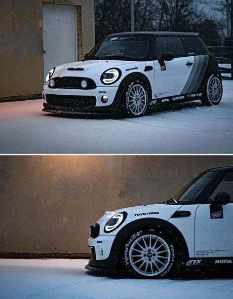 Mini R56 R57 2006-2014 Fari Anteriori LED Light Tube Nero - autorivallo